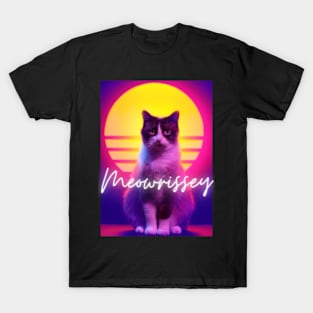 Meowrissey Retrowave Sun Cat T-Shirt